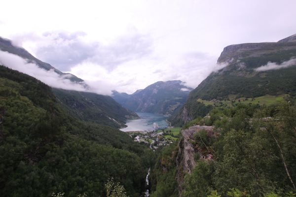 Blick auf Geiranger, Norwegen